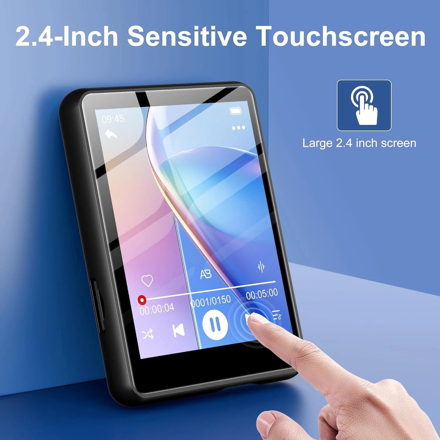 SWOFY 128GB MP3-Player mit Bluetooth 5.3-2,4-Zoll Touchscreen, HiFi-Klang,