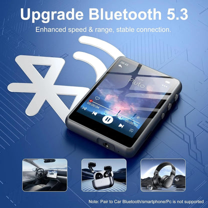 SWOFY 128GB MP3-Player mit Bluetooth 5.3-2,4-Zoll Touchscreen, HiFi-Klang,