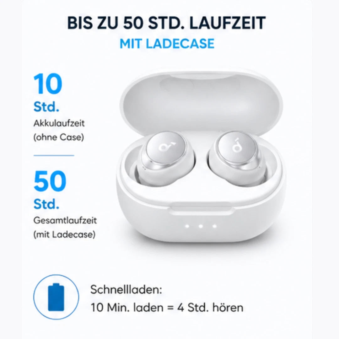 Soundcore Space A40 aktive Geräuschunterd<wbr/>rückung Bluetooth Earbuds ANC Weiß