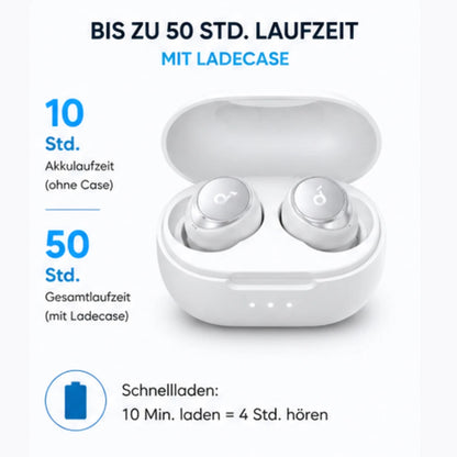 Soundcore Space A40 aktive Geräuschunterd<wbr/>rückung Bluetooth Earbuds ANC Weiß