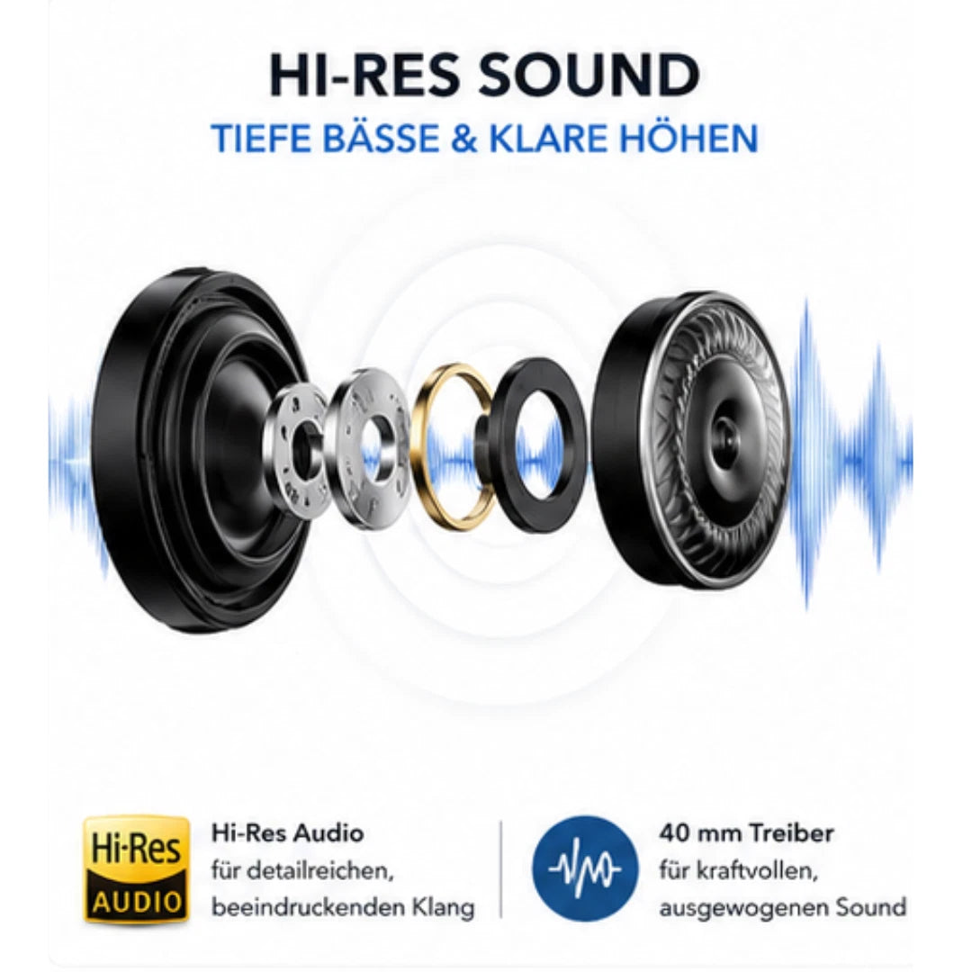 Soundcore Anker Space Q45 Bluetooth Kopfhörer 50 Std. Wiedergabe App Steuerung