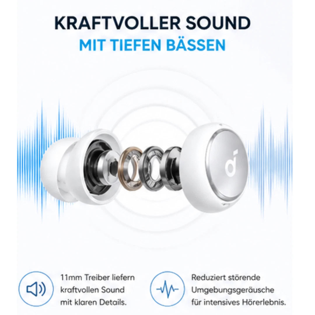 Soundcore Space A40 aktive Geräuschunterd<wbr/>rückung Bluetooth Earbuds ANC Weiß