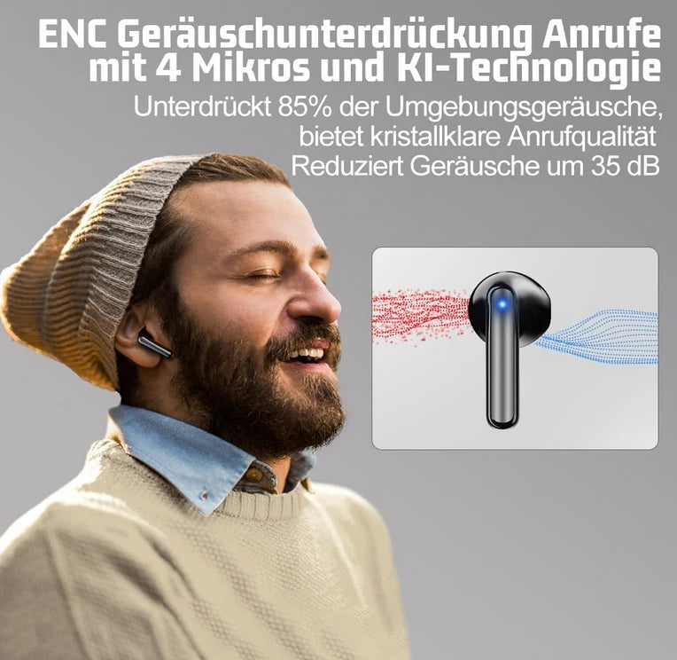 Wasserdicht TWS 2 In-Ear Bluetooth Kopfhörer Headset mit ANC Wasserschutz IPX5