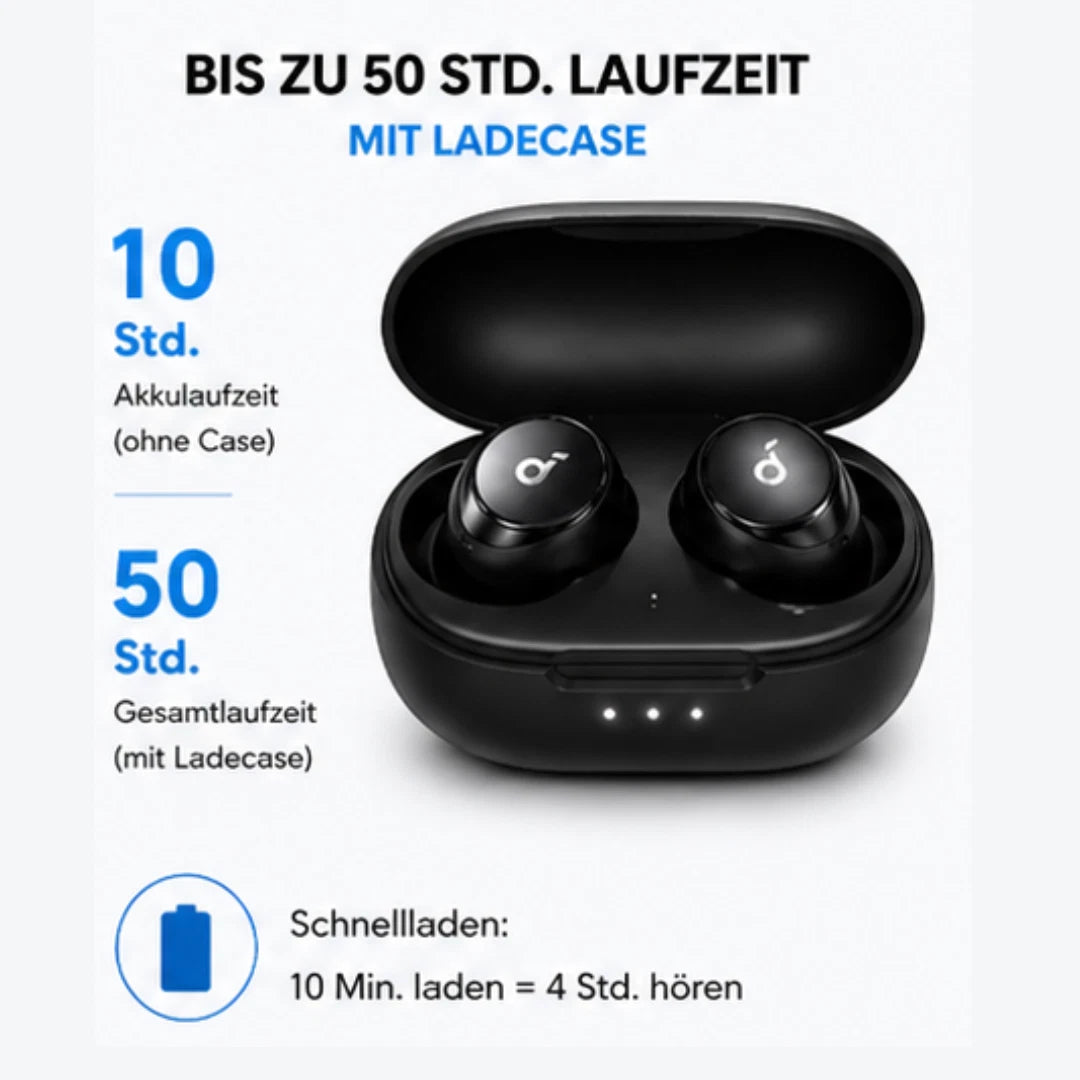 Soundcore Space A40 aktive Geräuschunterd<wbr/>rückung Bluetooth Earbuds ANC Schwarz